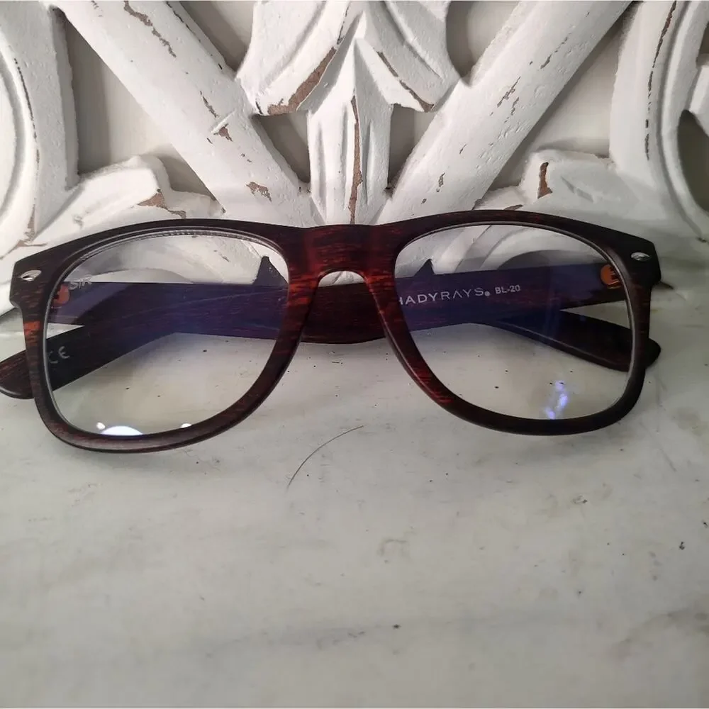 SHADYRAYS Classic Timber in Deep Timber Wood Grain Blue Light Glasses